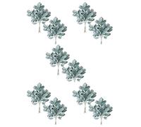 rieder 40 Pezzi di Agnelli Floccati Artificiali Foglie di Orecchio Steli Rami di Orecchio di Agnello Finto Raccoglie Verde per Vaso Bouquet