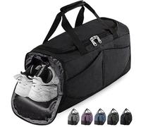 Rieeyrslza Borsone Palestra 40L Borsa Sportiva con Scomparto Scarpe Borsone da Viaggio Per Donna e Uomo Bagaglio Mano Weekend Multiuso Sport Borse da Palestra per Sport Viaggi Nuoto (Nero o2)