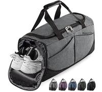 Rieeyrslza Borsone Palestra 40L Borsa Sportiva con Scomparto Scarpe Borsone da Viaggio Per Donna e Uomo Bagaglio Mano Weekend Multiuso per Sport Viaggi Nuoto (Grigio o2)