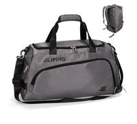 Rieeyrslza Borsone Palestra 42L Borsa Sportiva con Scomparto Scarpe Borsone da Viaggio per Donna e Uomo Multiuso Borsa Convertibile Zaino da Viaggio, Tracolla Regolabile, Tasca Umida (4202# Grigio)