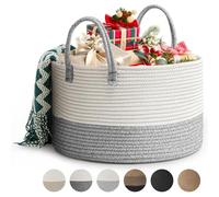 Rieeyrslza Cesto Portabiancheria in Corda Intrecciata D40 x H25 CM Pieghevole Cesta Decorativa Stoccaggio Paniere con Maniglia 32L Tessuto Naturale Cesto per Coperte Esperto di Archiviazione (Grigio)