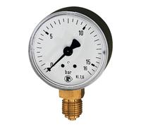 RIEGLER 101778-105 - Manometro standard, in lamiera d'acciaio, G 1/4 inferiore, 0-6,0 bar, Ø 50, 1 pezzo