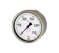 RIEGLER 102056-600 - Manometro robusto, G 1/2 posteriore eccentrico, -1/0,0 bar, Ø 100, 1 pezzo