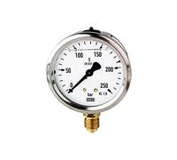 RIEGLER 102120-713-C - Manometro di glicerina, acciaio CrNi, G 1/4 inferiore, 0-160,0 bar, Ø 63, 1 pz