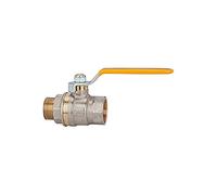 RIEGLER 103224-331.07-G Valvola a sfera standard, leva gialla, IG/AG, MS vern, G 1 1/4, 1 pezzo