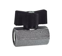 RIEGLER 103328-373.02 - Mini rubinetto a sfera, sabbiato, MS vern., impugnatura a battente, G 3/8 IG, 1 pezzo