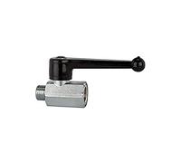 RIEGLER 103338-374.33 - Mini rubinetto a sfera, sabbiato, MS vern., leva manuale, G 1/2 IG/AG, 1 pezzo
