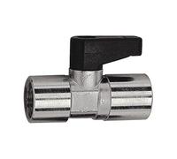 RIEGLER 103349-371.02-1 - Mini valvola a sfera con manopola girevole, in ottone nichelato, Rp 3/8 IG, 1 pezzo