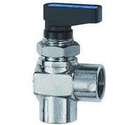 RIEGLER 103362-380.03 - Mini valvola a sfera angolare, montaggio a pannello, MS cromata, G 3/8 IG, 1 pezzo
