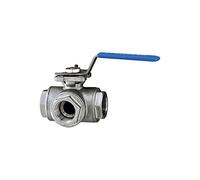 RIEGLER 103469-1081 G-ES - Rubinetto a sfera a 3 vie, foro a L, in acciaio INOX 1.4408, G 1 1/2, DN 40, 1 pezzo