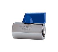 RIEGLER 103489-376.01-ES - Mini valvola a sfera, in acciaio inox 1.4401, IG/IG, G 1/4, DN 7, 1 pezzo