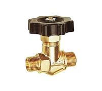 RIEGLER 103763-213.40 - Valvola ad ago, in ottone, con regolazione fine, G 1/4 AG, DN 4, 1 pz