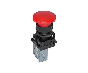 RIEGLER 106414-512.604 - Mini valvola manuale a fungo, NC, monostabile, M5 laterale, 1 pezzo
