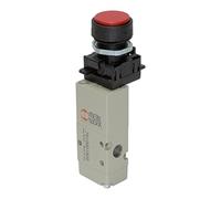 RIEGLER 106417-515.201 - Valvola a 3/2 vie, manuale, con bottone a pressione, NC, monostabil, G 1/8, 1 pezzo