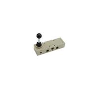 RIEGLER 106482-514.141 - Valvola a 5/3 vie, leva monostabile a 90°, centro chiuso G 1/2, 1 pezzo