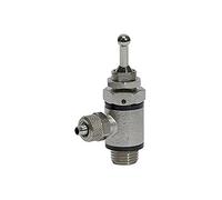 RIEGLER 107030-361.014-10 - Valvola a leva, 3/2 vie, chiusura rapida, G1/4, 10/8, 1 pezzo