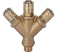 RIEGLER 107265-245.52 - Distributore con 3 giunti a sgancio rapido NW 7,2, G 3/8 AG, 1 pezzo