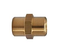RIEGLER 108017-290.957 - Nipplo a doppia filettatura, cilindrico, M24 x 1,5 a, M24 x 1,5 a, SW 27, ottone, 1 pezzo