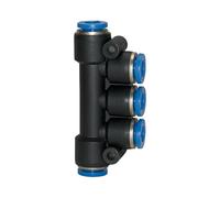 RIEGLER 109872-162.006 - Distributore multiplo a T, attacco a innesto, serie blu, diametro tubo 5 x 6, 1 pezzo