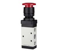 RIEGLER 116016-515.5104 - Valvola a 5/2 vie, manuale M5, pulsante a fungo, monostabile, G 1/4, rosso, 1 pezzo