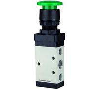 RIEGLER 116017-515.5105 - Valvola a 5/2 vie, manuale M5, pulsante a fungo, monostabile, G 1/4, verde, 1 pezzo