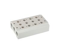 RIEGLER 116248-5520.03-14 - Piastra di base multipla per valvole 5/2-5/3, 3 Pos, G 1/8, G 1/4, 1 pezzo