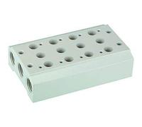 RIEGLER 116254-5520.04-38 - Piastra di base multipla per valvole 5/2-5/3, 4 Pos, G 1/4, G 3/8, 1 pezzo