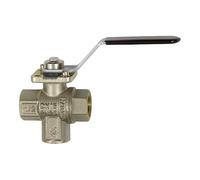 RIEGLER 136328-1085 C - Valvola a sfera a 3 vie, MS vern, attacco inferiore, foro L, Rp 1/2, 1 pezzo