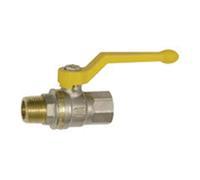 RIEGLER 350.1116 - Rubinetto a sfera DIN EN 331, DVGW, MS nichelato, leva manuale, IG/AG, Rp/R 1 1/2