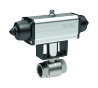 RIEGLER 351.522-1 - Rubinetto a sfera in acciaio INOX, azionamento pneumatico secondo NAMUR, semplice da usare, Rp 1 1/4
