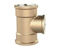 RIEGLER TRED103410MSIG - Riduttore a T in ottone lucido, 3 filettature interne, 2 x filettatura interna G 1", filettatura G 3/4", pressione operativa 16 bar