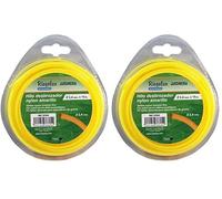 Riegolux 107636 - Filo per decespugliatore in Nylon, Rotondo, Giallo, 2,4 mm x 15 m (Confezione da 2)