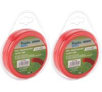Riegolux 107665 Filo Decespugliatore Nylon Quadrato, Giallo/Rosso, 2 mm x 20 m (Confezione da 2)