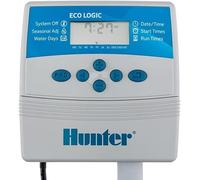 RIEGOPRO - Programmatore di irrigazione Hunter Eco-Logic per interni, 24 V, 6 zone, 2 programmi, 4 avviamenti, sensore di pioggia, QuickCheck, regolazione stagionale e controllo della pompa
