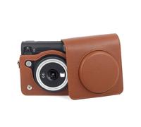 Rieibi Custodia in pelle PU per Fujifilm Instax SQ40 - Custodia per fotocamera istantanea Square 40 - Vintage SQ40 custodia con tracolla - marrone