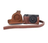 Rieibi Custodia per fotocamera Ricoh GR/GR II/GR III/GR IIIx/GR IV, custodia protettiva staccabile in pelle PU per fotocamera Ricoh GR Series con tracolla regolabile, caffè