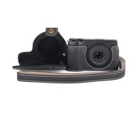 Rieibi Custodia per fotocamera Ricoh GR/GR II/GR III/GR IIIx/GR IV, custodia protettiva staccabile in pelle PU per fotocamera Ricoh GR Series con tracolla regolabile, nero