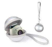 Rieibi Custodia per Fujifilm Mini Pal, custodia rigida in EVA di forma rotonda per Fuji Mini Pal con cinturino da polso, custodia per Fuji Pal e piccoli accessori - grigio