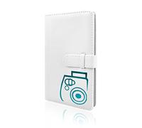 Rieibi Mini album fotografico a portafoglio 96 tasche in pelle sintetica per fotocamera istantanea Fujifilm Instax Mini 11/8/9/7s/25/70/90, album fotografico colorato per Polaroid, bianco