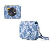 Rieibi Mini Shot 3 Retro Custodia, Custodia Protettiva in Pelle PU per la versione precedente della Kodak Mini Shot 3 Retro C300R 2-in-1 con Tracolla - Blu Denim