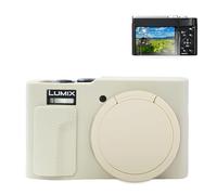 Rieibi TZ99 Custodia per fotocamera, custodia protettiva in silicone morbido per fotocamera Panasonic Lumix DC-TZ99, accessori con 2 pellicole protettive per schermo, leggera - bianco sporco