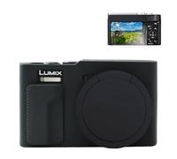 Rieibi ZS99 Custodia per fotocamera, custodia protettiva in silicone morbido per fotocamera Panasonic Lumix DC-ZS99, accessori con 2 pellicole protettive per schermo, leggera - nera