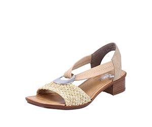 Rieker 62664, Sandali Donna, Beige, 42 EU Stretta