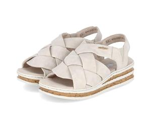 Rieker 62908, Sandali con Zeppa Donna, Beige, 39 EU