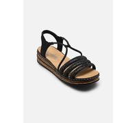 Rieker Sandalo da donna 62977 con zeppa, nero, 39 EU