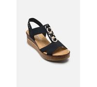 Rieker Sandali da donna 63798 con zeppa, Blu, 39 EU