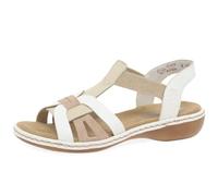 Rieker 65918 Sandali da passeggio bianchi multi con cinturini elastici, bianco, 42 EU