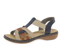 Rieker 65918 Sandalo completo con cinturino elasticizzato, Verde, 38 EU