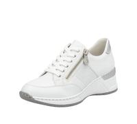 Rieker Frühjahr/Sommer N4322, Scarpe da Ginnastica Basse Donna, Bianco (Weiss/Weiss-Silber/Argento/80 80), 39 EU