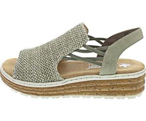 Rieker Damen 62741 - Sandali con zeppa, 36 EU, colore: Verde